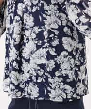 FKBGD03140 MK MICHEL KLEIN(MK ミッシェルクラン) 花柄シフォンブラウス/洗える ネイビー