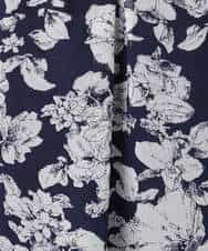 FKBGD03140 MK MICHEL KLEIN(MK ミッシェルクラン) 花柄シフォンブラウス/洗える ネイビー