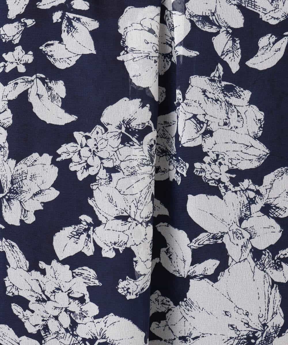 FKBGD03140 MK MICHEL KLEIN(MK ミッシェルクラン) 花柄シフォンブラウス/洗える ネイビー