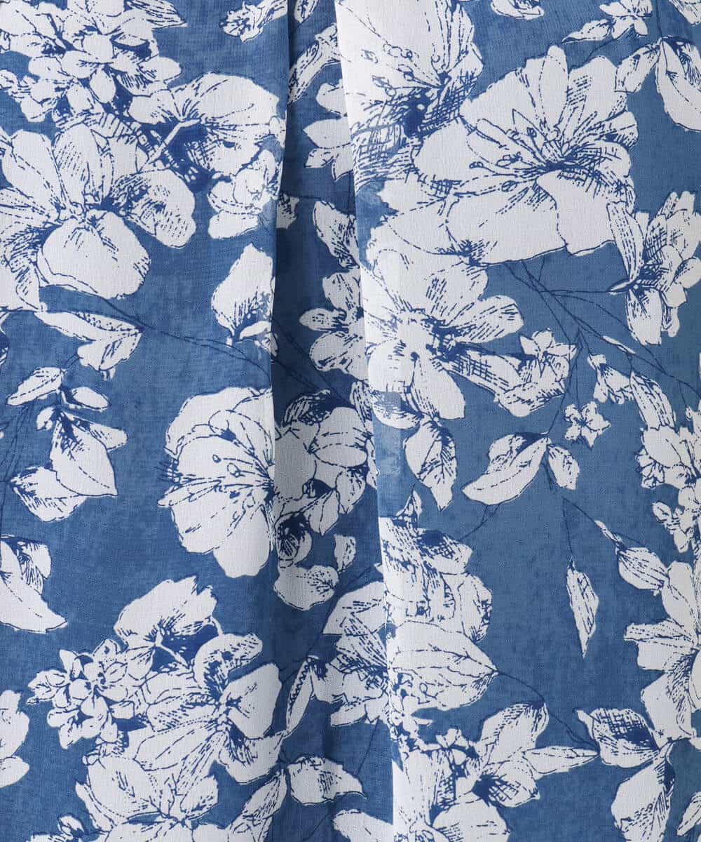 FKBGD03140 MK MICHEL KLEIN(MK ミッシェルクラン) 花柄シフォンブラウス/洗える ネイビー