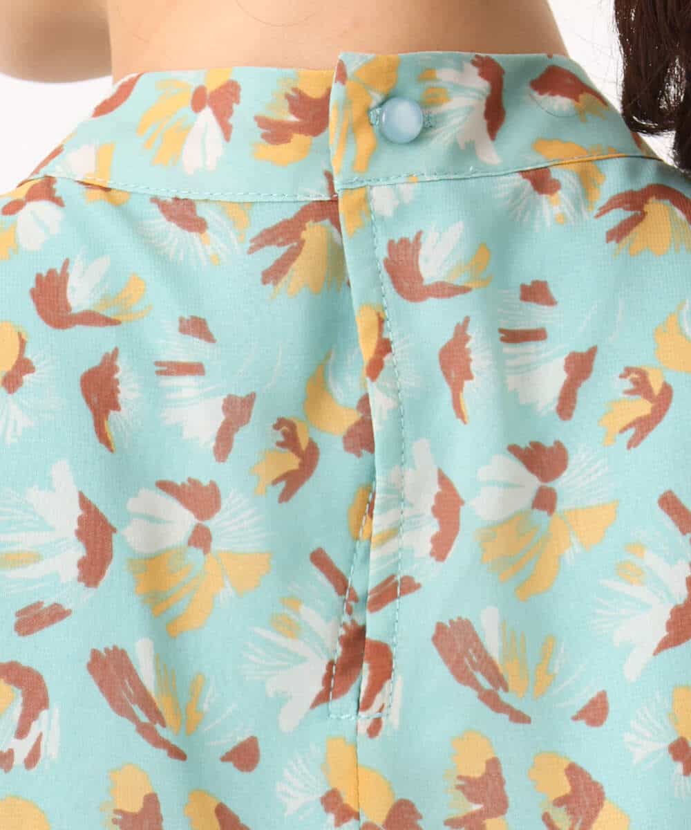 FKBGD05140 MK MICHEL KLEIN(MK ミッシェルクラン) タックスリーブ花柄シフォンブラウス/洗える ミント