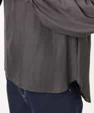 FKBGD23140 MK MICHEL KLEIN(MK ミッシェルクラン) サテンフリルネックブラウス/接触冷感/UVカット/洗える ダークグレー