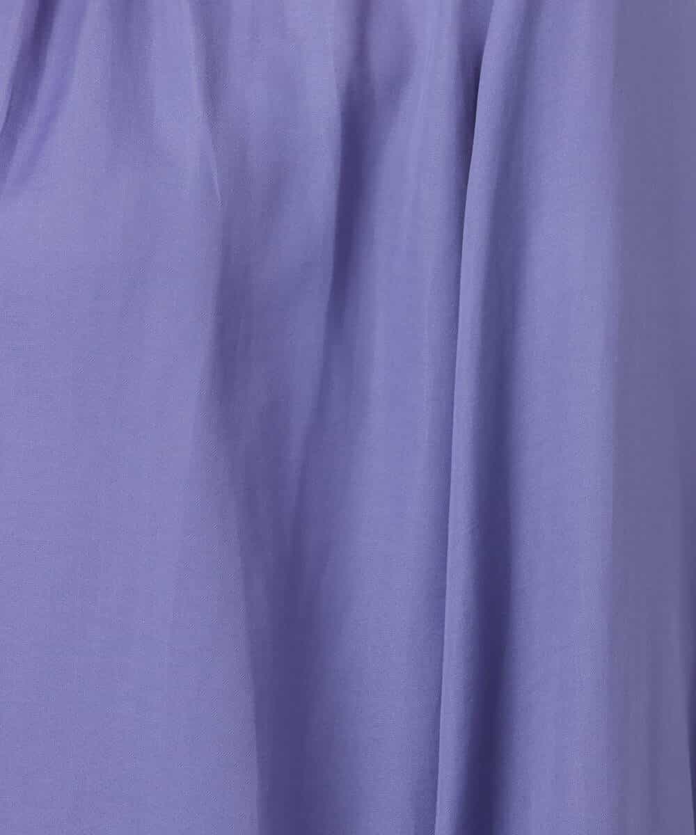 FKBGD23140 MK MICHEL KLEIN(MK ミッシェルクラン) サテンフリルネックブラウス/接触冷感/UVカット/洗える ダークグレー