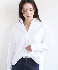 FKBGD27140 MK MICHEL KLEIN(MK ミッシェルクラン) コットン混ベーシックシャツ（無地）/接触冷感/防シワ/洗える ピンク