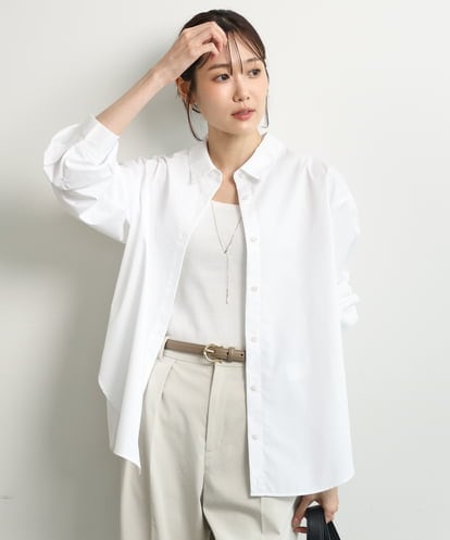 FKBGD27140 MK MICHEL KLEIN [接触冷感/防シワ/洗える]コットン混ベーシックシャツ（無地）