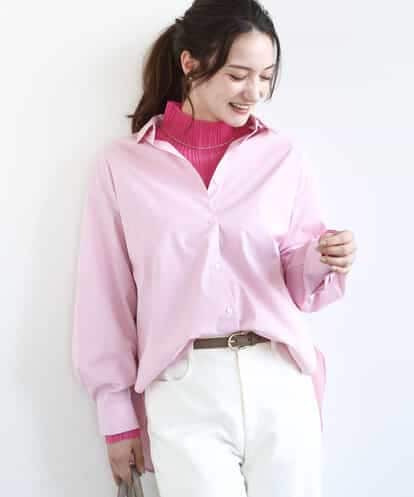 FKBGD27140 MK MICHEL KLEIN コットン混ベーシックシャツ（無地）/接触冷感/防シワ/洗える