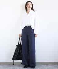 FKBGD27140 MK MICHEL KLEIN(MK ミッシェルクラン) コットン混ベーシックシャツ（無地）/接触冷感/防シワ/洗える ピンク