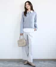 FKBGD27140 MK MICHEL KLEIN(MK ミッシェルクラン) コットン混ベーシックシャツ（無地）/接触冷感/防シワ/洗える ピンク