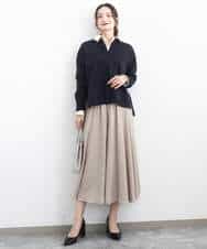 FKBGD27140 MK MICHEL KLEIN(MK ミッシェルクラン) コットン混ベーシックシャツ（無地）/接触冷感/防シワ/洗える ピンク