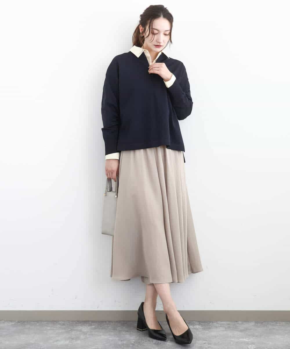 FKBGD27140 MK MICHEL KLEIN(MK ミッシェルクラン) コットン混ベーシックシャツ（無地）/接触冷感/防シワ/洗える ピンク