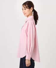 FKBGD27140 MK MICHEL KLEIN(MK ミッシェルクラン) コットン混ベーシックシャツ（無地）/接触冷感/防シワ/洗える ピンク