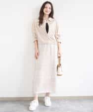 FKBGD30150 MK MICHEL KLEIN(MK ミッシェルクラン) [SANAGARAシリーズ]デニムライク クロップド丈シャツブラウス/接触冷感/UVカット/洗える ネイビー