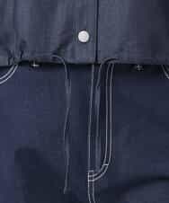 FKBGD30150 MK MICHEL KLEIN(MK ミッシェルクラン) [SANAGARAシリーズ]デニムライク クロップド丈シャツブラウス/接触冷感/UVカット/洗える ネイビー