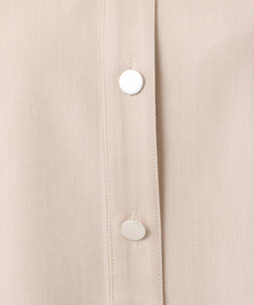 FKBGD30150 MK MICHEL KLEIN(MK ミッシェルクラン) [SANAGARAシリーズ]デニムライク クロップド丈シャツブラウス/接触冷感/UVカット/洗える ネイビー