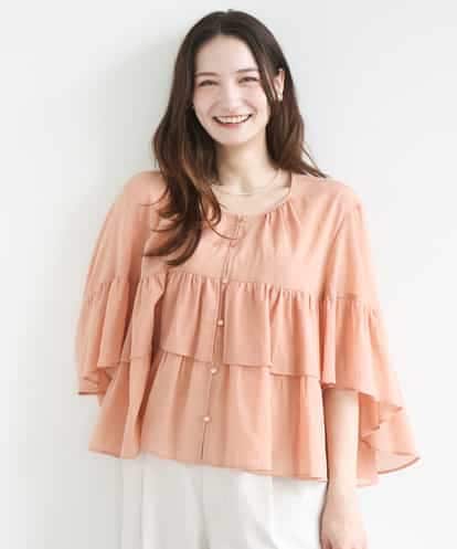 FKBGD31160 MK MICHEL KLEIN コットンシフォンティアードデザインブラウス/洗える