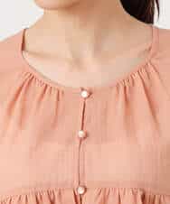 FKBGD31160 MK MICHEL KLEIN(MK ミッシェルクラン) コットンシフォンティアードデザインブラウス/洗える サーモンオレンジ