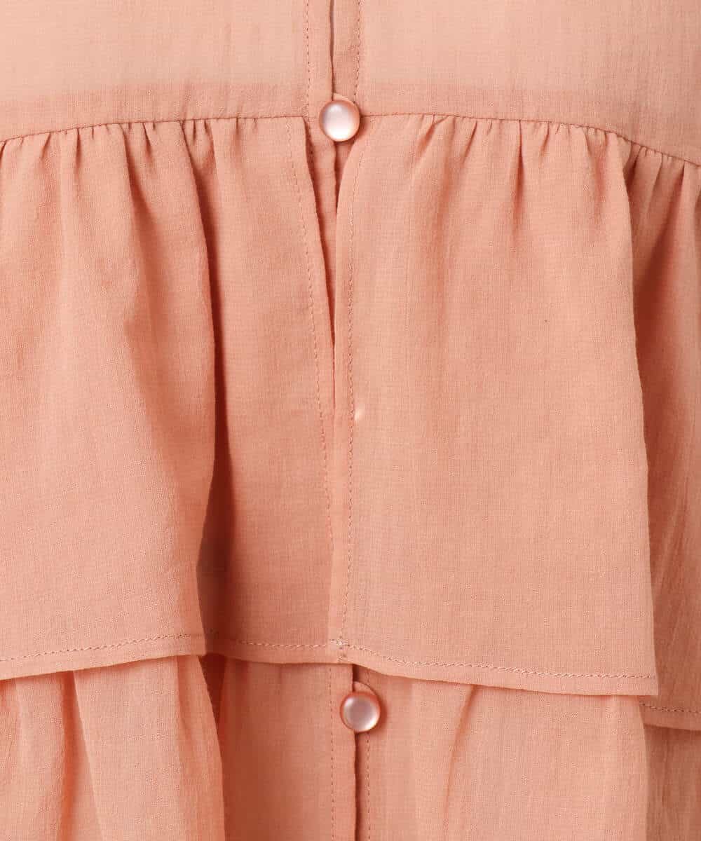 FKBGD31160 MK MICHEL KLEIN(MK ミッシェルクラン) コットンシフォンティアードデザインブラウス/洗える サーモンオレンジ