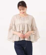 FKBGD31160 MK MICHEL KLEIN(MK ミッシェルクラン) コットンシフォンティアードデザインブラウス/洗える サーモンオレンジ