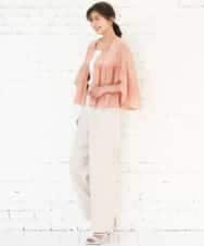 FKBGD31160 MK MICHEL KLEIN(MK ミッシェルクラン) [洗える]コットンシフォンティアードデザインブラウス サーモンオレンジ