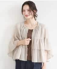 FKBGD31160 MK MICHEL KLEIN(MK ミッシェルクラン) コットンシフォンティアードデザインブラウス/洗える ベージュ