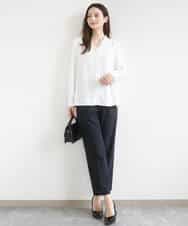 FKBGD32150 MK MICHEL KLEIN(MK ミッシェルクラン) Vネックミニフリルブラウス/洗える ライトブルー