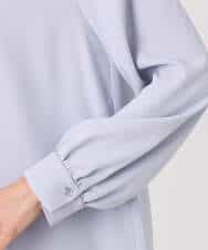 FKBGD32150 MK MICHEL KLEIN(MK ミッシェルクラン) Vネックミニフリルブラウス/洗える ライトブルー