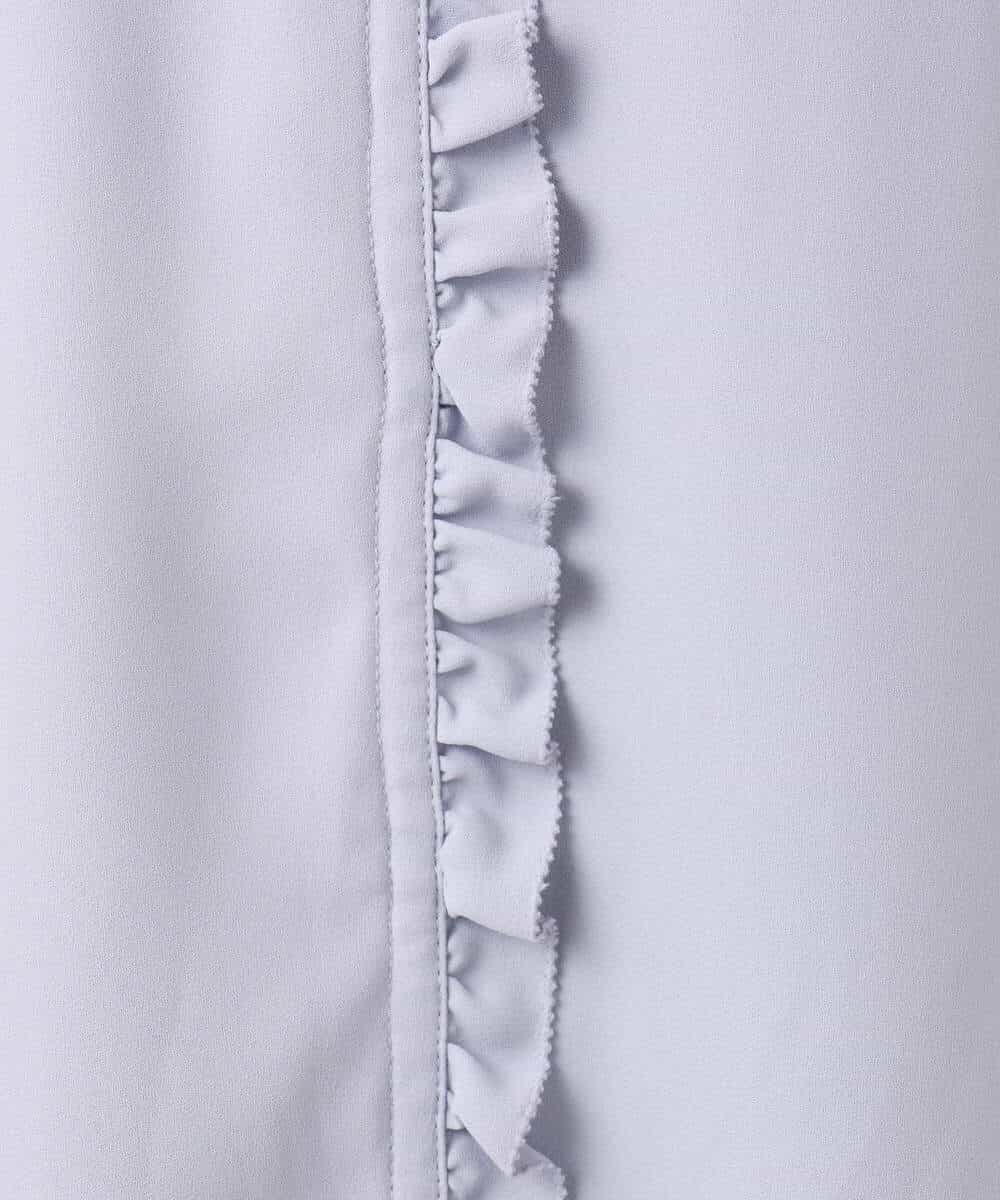 FKBGD32150 MK MICHEL KLEIN(MK ミッシェルクラン) Vネックミニフリルブラウス/洗える ライトブルー