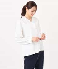 FKBGD32150 MK MICHEL KLEIN(MK ミッシェルクラン) Vネックミニフリルブラウス/洗える ライトブルー