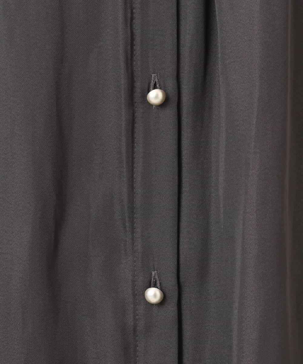 FKBGD35140 MK MICHEL KLEIN(MK ミッシェルクラン) バンドカラーサテンブラウス/接触冷感/UVカット/洗える ベージュ