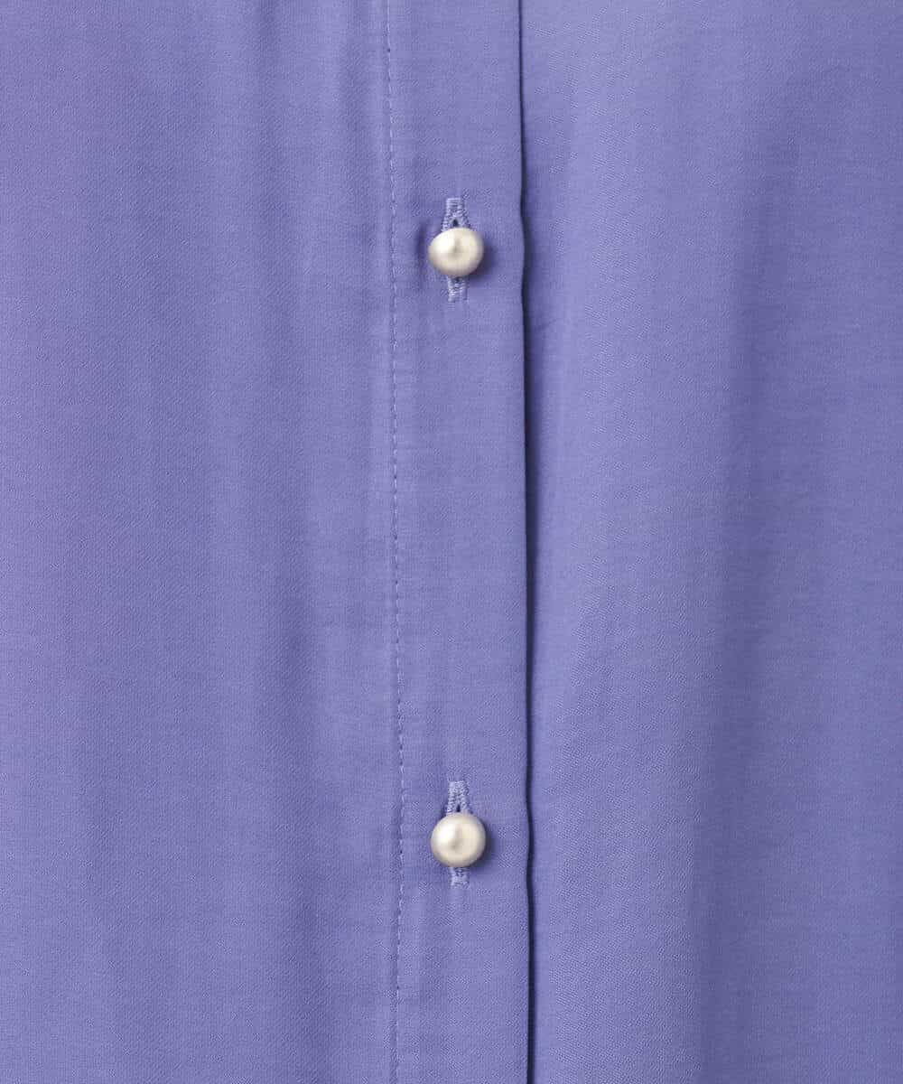 FKBGD35140 MK MICHEL KLEIN(MK ミッシェルクラン) バンドカラーサテンブラウス/接触冷感/UVカット/洗える ベージュ