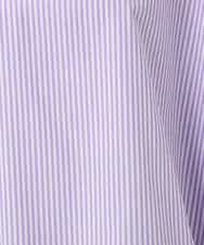 FKBGD37150 MK MICHEL KLEIN(MK ミッシェルクラン) ロールネック ギャザースリーブブラウス/接触冷感/洗える ラベンダー（ストライプ）