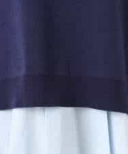 FKBGD38180 MK MICHEL KLEIN(MK ミッシェルクラン) キャンディースリーブブラウス×ニットベスト ツインセット/洗える ネイビー