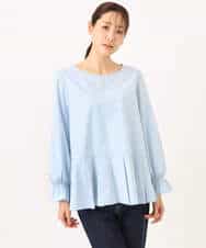 FKBGD38180 MK MICHEL KLEIN(MK ミッシェルクラン) キャンディースリーブブラウス×ニットベスト ツインセット/洗える ネイビー