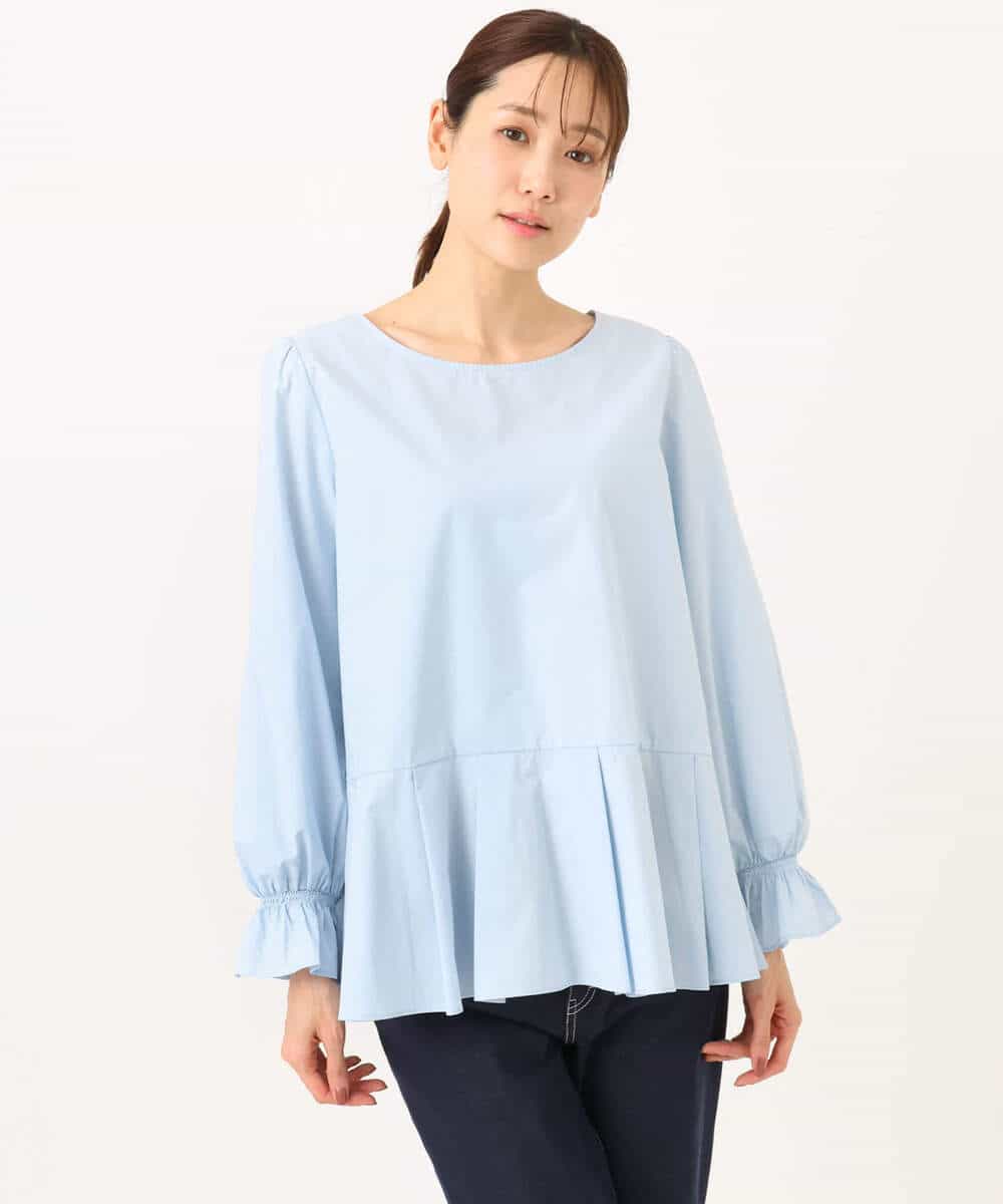 FKBGD38180 MK MICHEL KLEIN(MK ミッシェルクラン) キャンディースリーブブラウス×ニットベスト ツインセット/洗える ネイビー