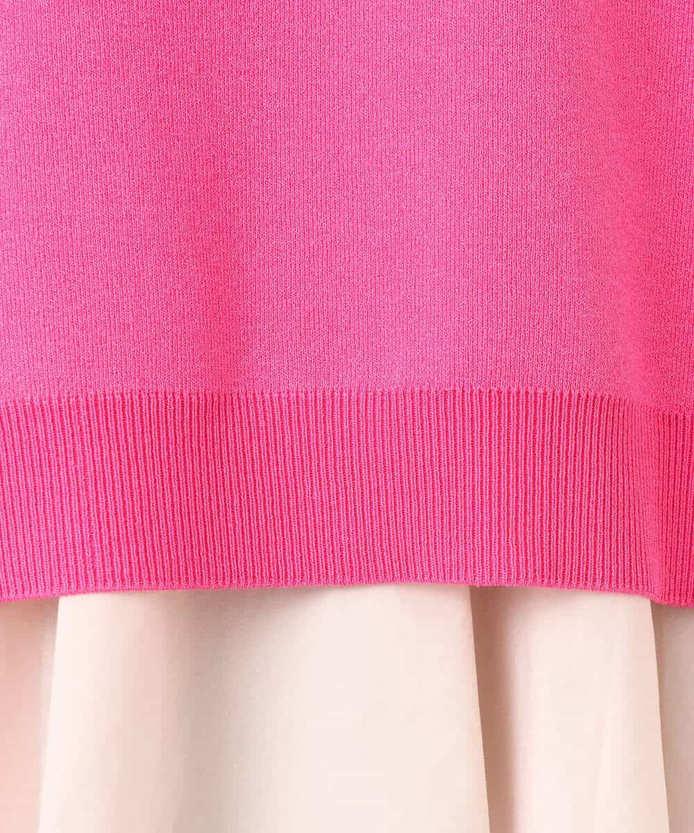 FKBGD38180 MK MICHEL KLEIN(MK ミッシェルクラン) キャンディースリーブブラウス×ニットベスト ツインセット/洗える ネイビー