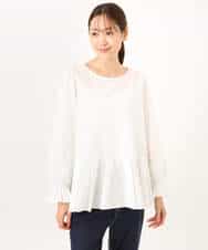 FKBGD38180 MK MICHEL KLEIN(MK ミッシェルクラン) キャンディースリーブブラウス×ニットベスト ツインセット/洗える ネイビー