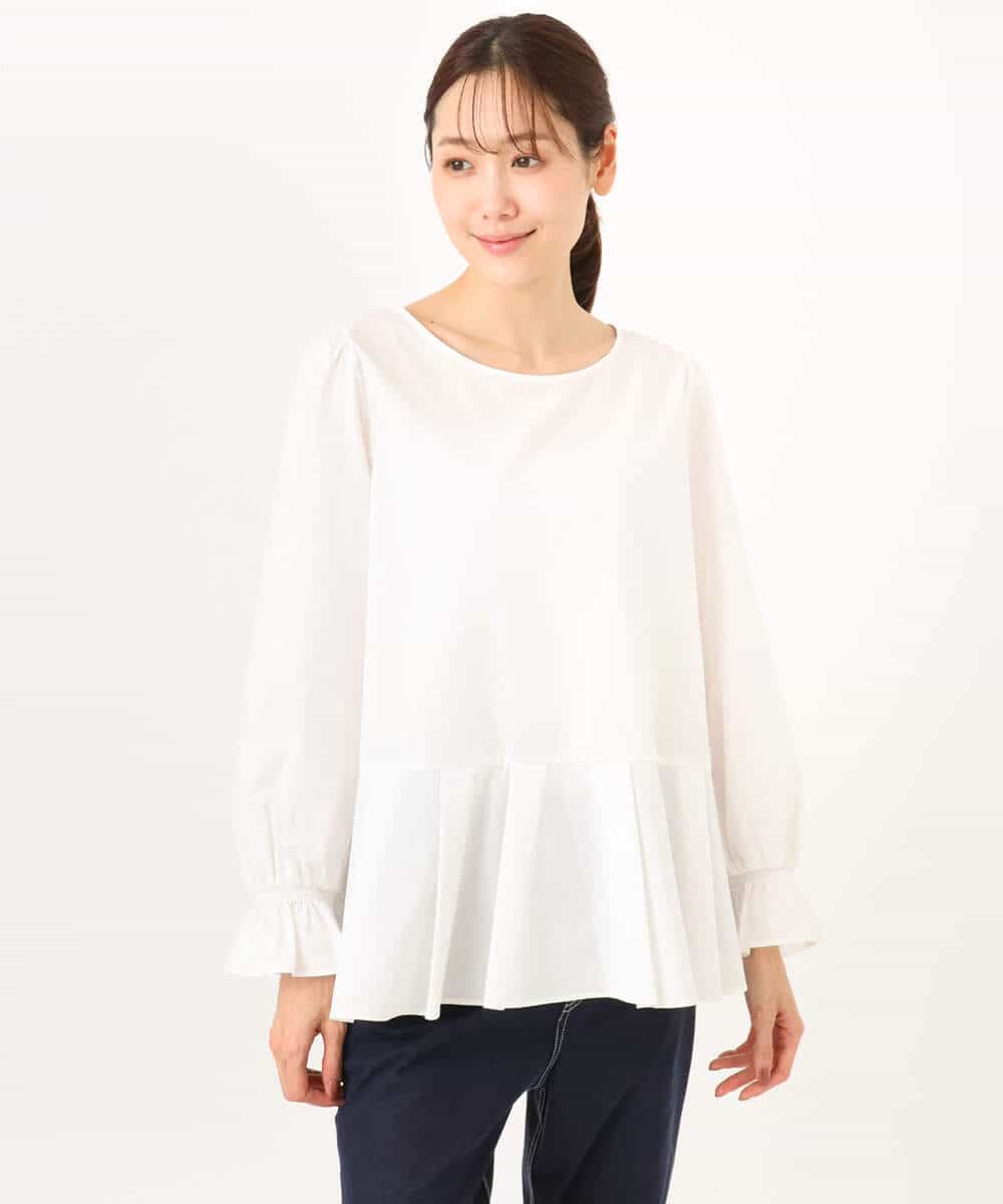 FKBGD38180 MK MICHEL KLEIN(MK ミッシェルクラン) キャンディースリーブブラウス×ニットベスト ツインセット/洗える ネイビー