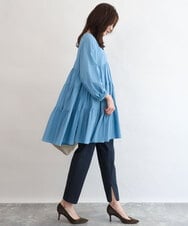 FKBGD40160 MK MICHEL KLEIN(MK ミッシェルクラン) [洗える]Vネックコットンシフォンチュニックブラウス ブルー