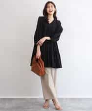 FKBGD40160 MK MICHEL KLEIN(MK ミッシェルクラン) [洗える]Vネックコットンシフォンチュニックブラウス ブルー