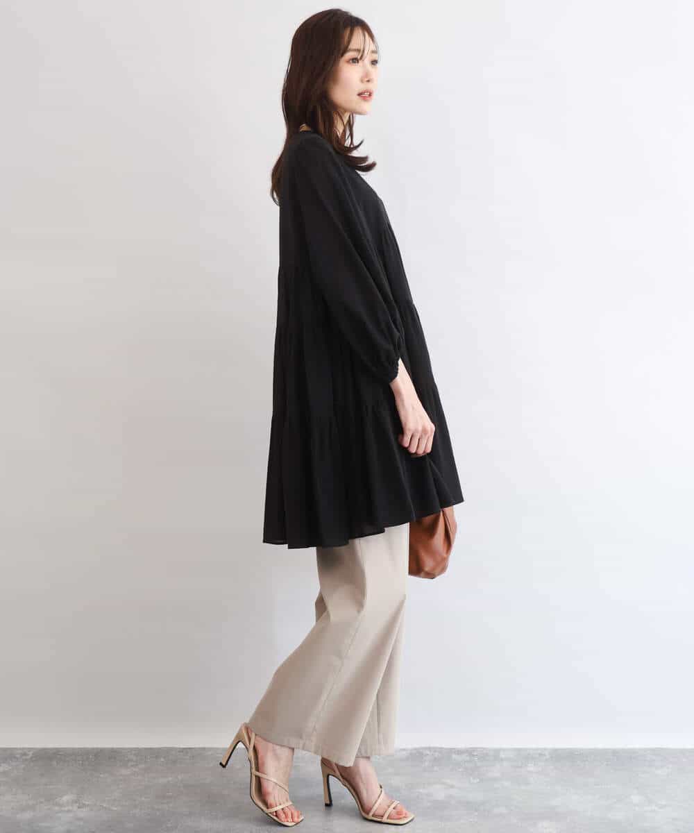 FKBGD40160 MK MICHEL KLEIN(MK ミッシェルクラン) [洗える]Vネックコットンシフォンチュニックブラウス ブルー