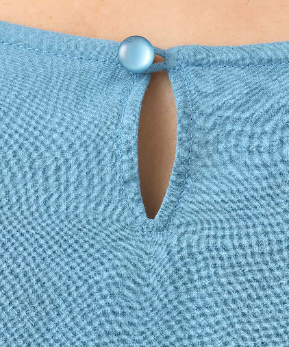 FKBGD40160 MK MICHEL KLEIN(MK ミッシェルクラン) [洗える]Vネックコットンシフォンチュニックブラウス ブルー