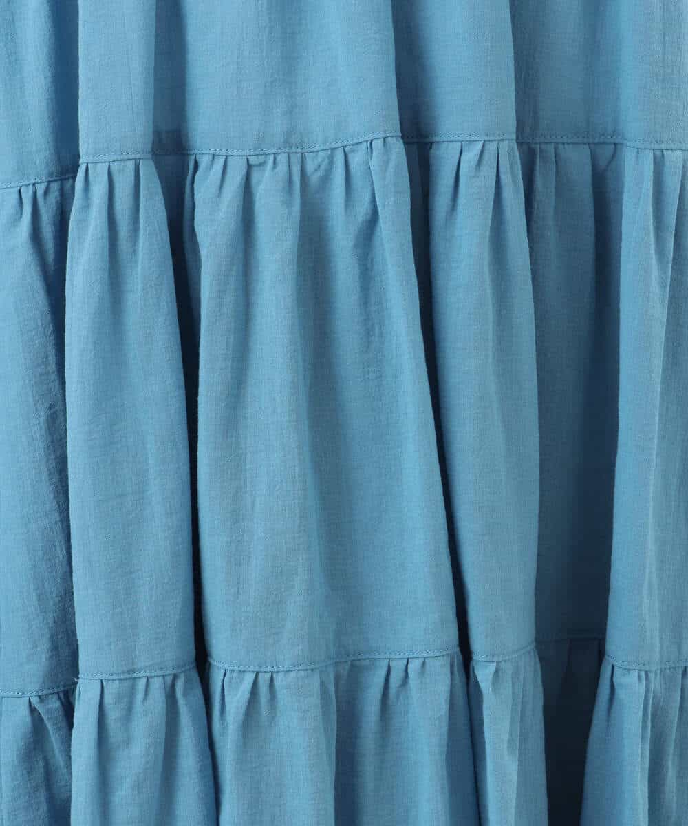 FKBGD40160 MK MICHEL KLEIN(MK ミッシェルクラン) [洗える]Vネックコットンシフォンチュニックブラウス ブルー