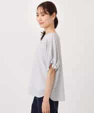 FKBGD45160 MK MICHEL KLEIN(MK ミッシェルクラン) シアーチェック柄タックスリーブブラウス/洗える ライトグレー