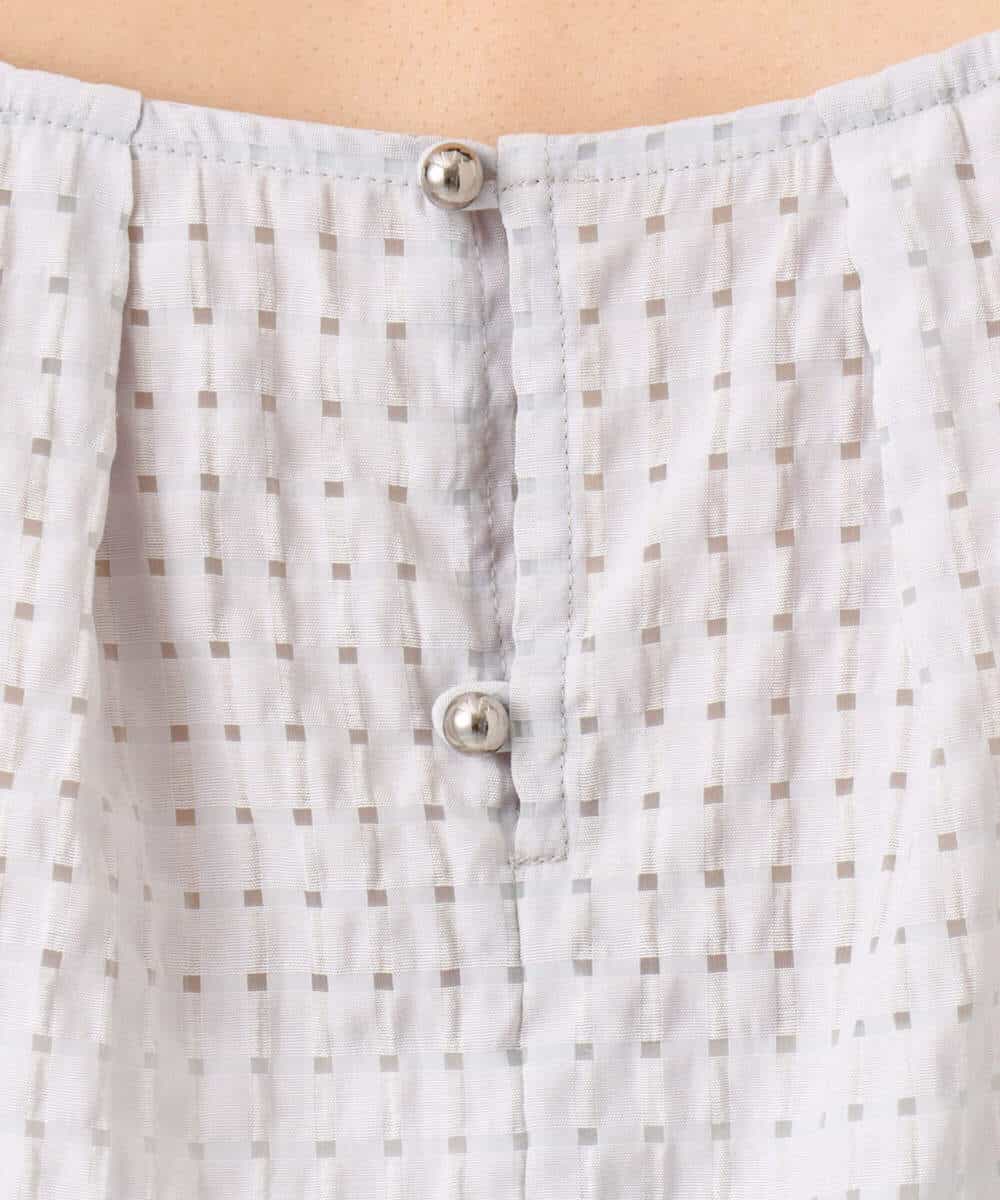 FKBGD45160 MK MICHEL KLEIN(MK ミッシェルクラン) シアーチェック柄タックスリーブブラウス/洗える ライトグレー