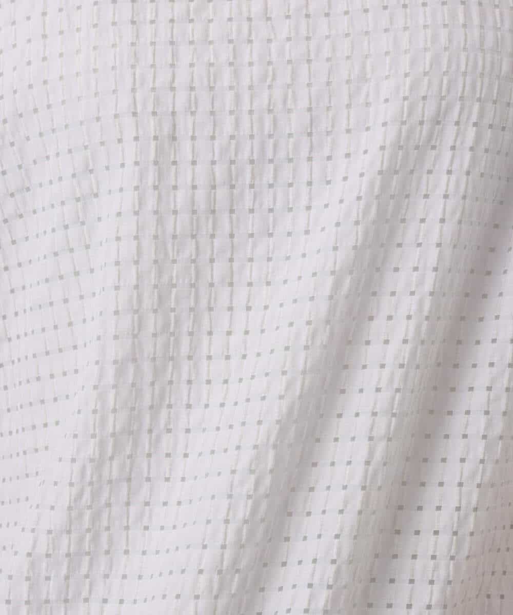 FKBGD45160 MK MICHEL KLEIN(MK ミッシェルクラン) シアーチェック柄タックスリーブブラウス/洗える ライトグレー