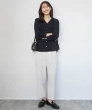 FKBGD46140 MK MICHEL KLEIN(MK ミッシェルクラン) Vネックサテンブラウス/洗える ミントブルー