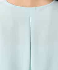 FKBGD46140 MK MICHEL KLEIN(MK ミッシェルクラン) Vネックサテンブラウス/洗える ミントブルー