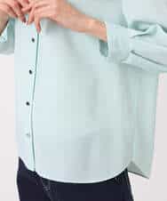 FKBGD46140 MK MICHEL KLEIN(MK ミッシェルクラン) Vネックサテンブラウス/洗える ミントブルー