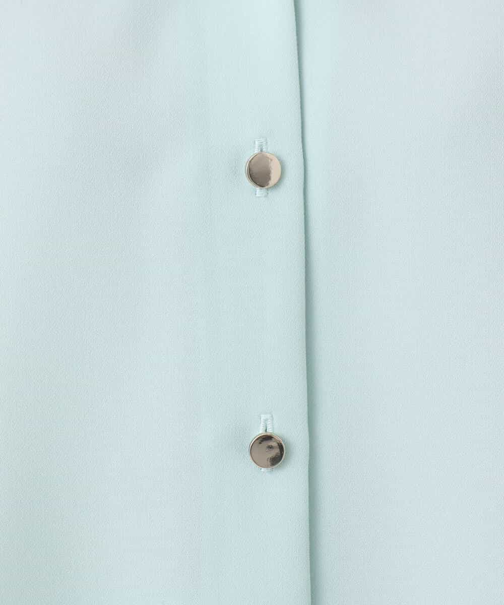 FKBGD46140 MK MICHEL KLEIN(MK ミッシェルクラン) Vネックサテンブラウス/洗える ミントブルー