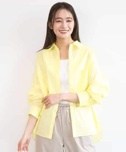 FKBGD47150 MK MICHEL KLEIN [接触冷感/洗える]リネン混カラーシャツブラウス